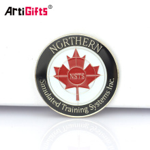 Custom made souvenir decoração comemorativa segurança canadense maple leaf gold coins